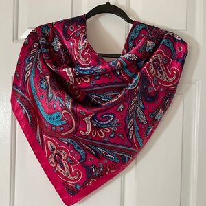 Rose Red Paisley Scarf - NWOT
